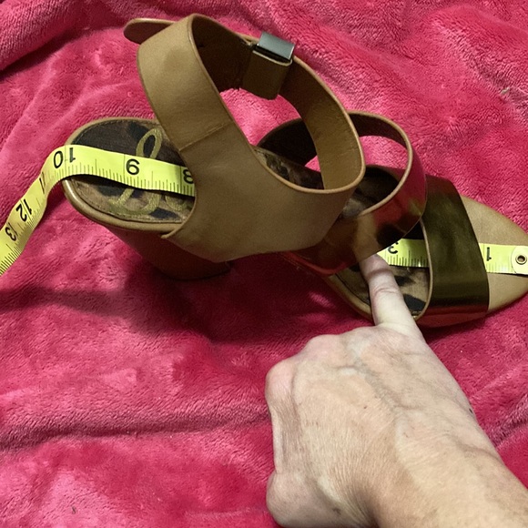 Sam Edelman Yelena chunk heel metallic detail sandals size 9.5 - Picture 2 of 16